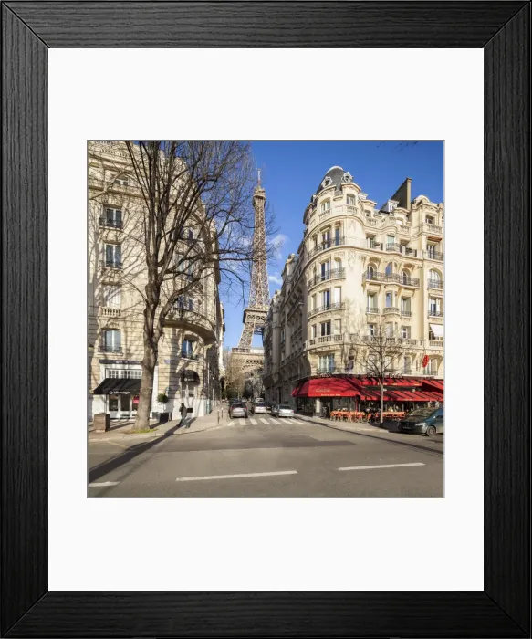 Framed Print : Eiffel Tower & Cafe, Paris, France Framed Print : Eiffel Tower & Cafe, Paris, France