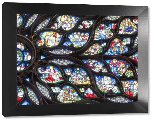 Stained-glass windows in the upper chapel of Sainte Chapelle, Paris, France