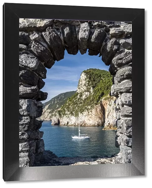 Scenic sea view from the medieval walls of Porto Venere, Liguria, Italy