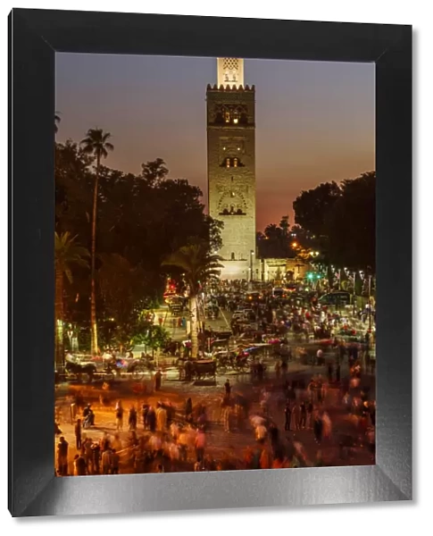 Africa, Morocco, Marrakesh, The Koutoubia Mosque or Kutubiyya Mosque is the largest