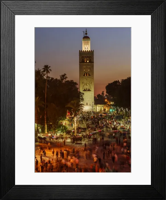 Framed Print : Africa, Morocco, Marrakesh, The Koutoubia Mosque or Kutubiyya Mosque is the largest