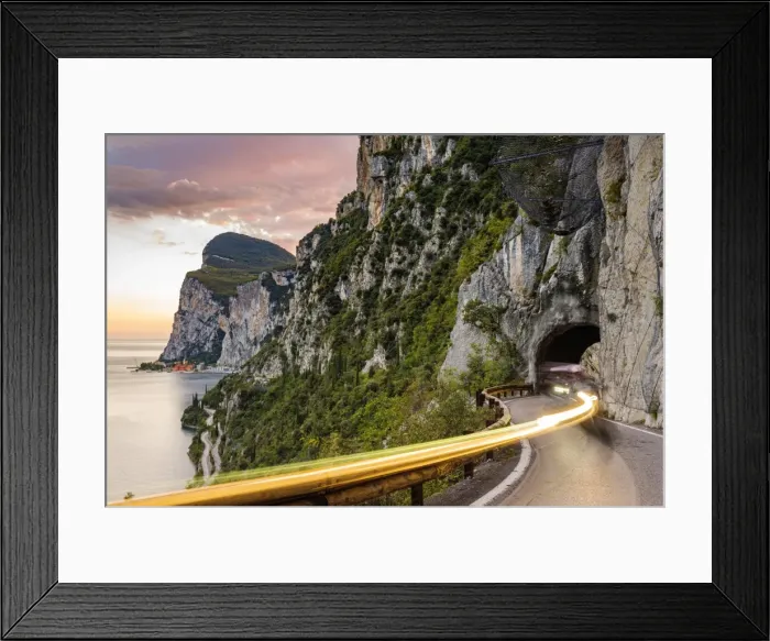 Framed Print : Strada della Forra, Tremosine, lake Garda, Brescia district, Lombardy, Italy Framed Print : Strada della Forra, Tremosine, lake Garda, Brescia district, Lombardy, Italy