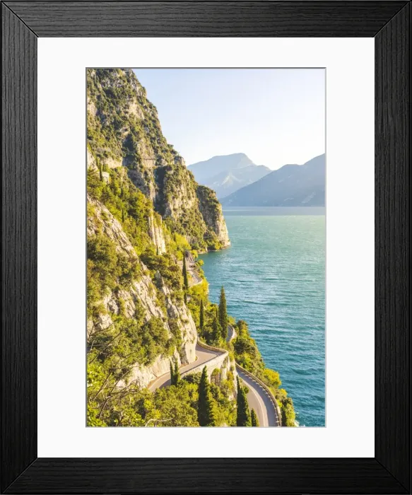 Framed Print : Strada della Forra, Tremosine, lake Garda, Brescia district, Lombardy, Italy Framed Print : Strada della Forra, Tremosine, lake Garda, Brescia district, Lombardy, Italy