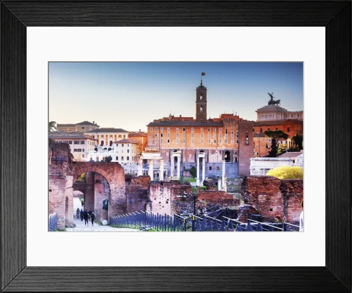 Framed Print : Italy, Rome, Roman Forum and Altare della Patria monument at sunset Framed Print : Italy, Rome, Roman Forum and Altare della Patria monument at sunset