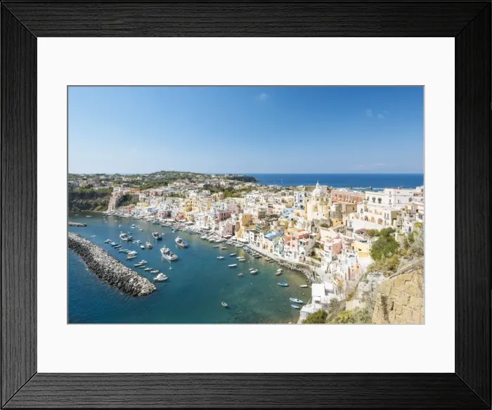 Framed Print : Island of Procida, Bay of Naples, Campania, Italy, Europe
