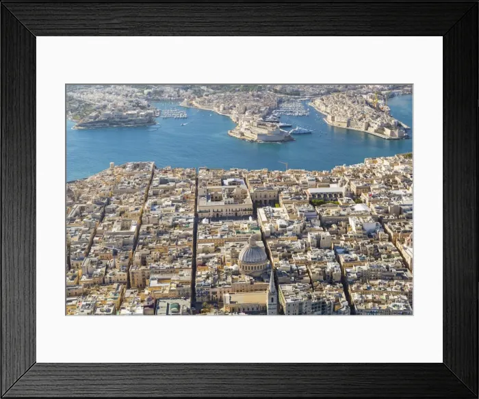 Framed Print : Malta, South Eastern Region, Valletta. Aerial view of Valletta, Grand Harbour Framed Print : Malta, South Eastern Region, Valletta. Aerial view of Valletta, Grand Harbour