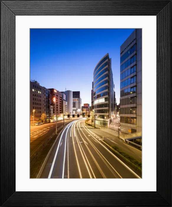 Framed Print : Modern office buildings along a street in Shinjuku, Tokyo, Japan Framed Print : Modern office buildings along a street in Shinjuku, Tokyo, Japan
