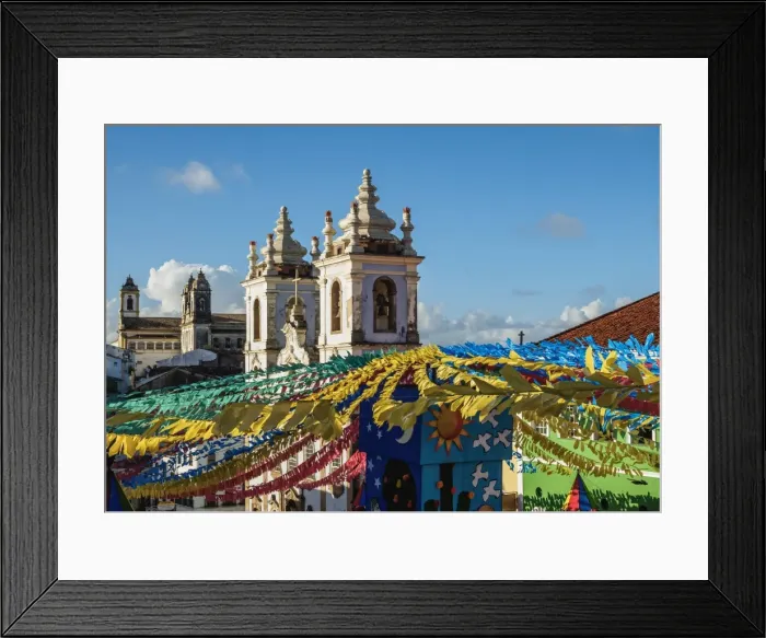Framed Print : Sao Joao Festival Decorations on Largo do Pelourinho, elevated view, Salvador, State of Bahia Framed Print : Sao Joao Festival Decorations on Largo do Pelourinho, elevated view, Salvador, State of Bahia