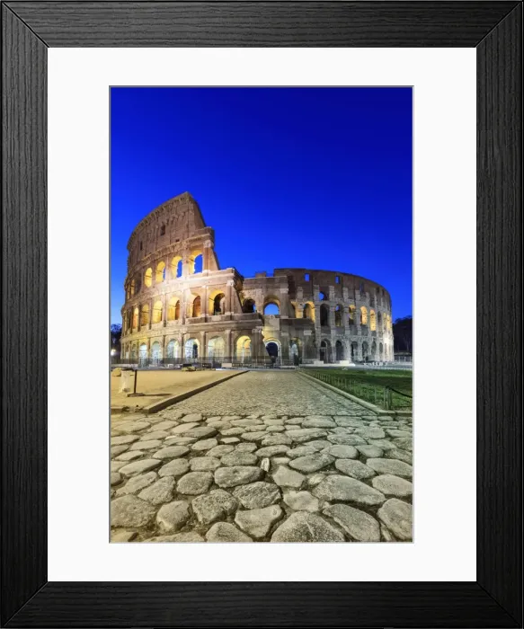 Framed Print : Italy, Rome, Colosseum and Roman Forum by night Framed Print : Italy, Rome, Colosseum and Roman Forum by night