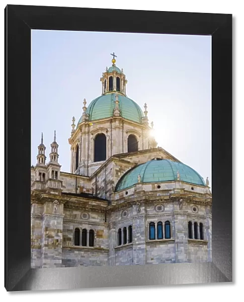 Como, Lombardy, Italy. Low angle view of the Como Cathedral (Duomo), dedicated to