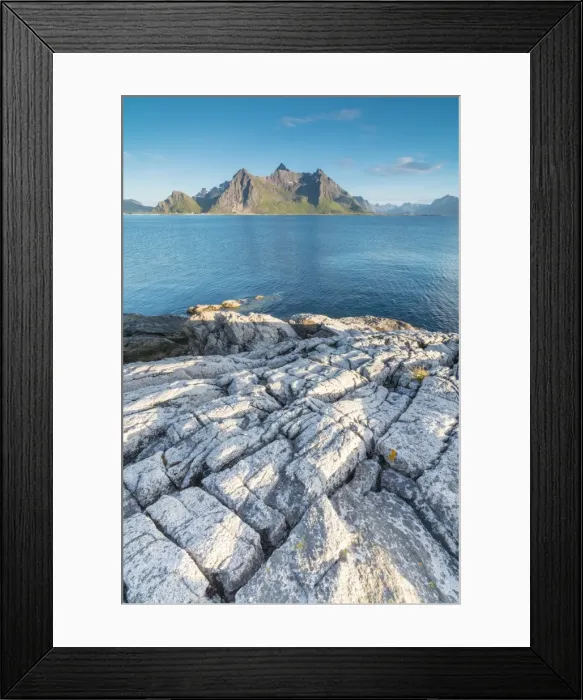 Framed Print : Midnight sun during summer, Vikten Nord Trondelag Lofoten Islands Norway Framed Print : Midnight sun during summer, Vikten Nord Trondelag Lofoten Islands Norway