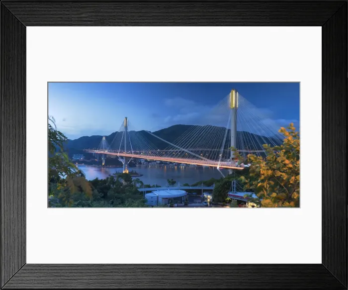 Framed Print : Ting Kau Bridge at dusk, Tsing Yi, Hong Kong, China Framed Print : Ting Kau Bridge at dusk, Tsing Yi, Hong Kong, China