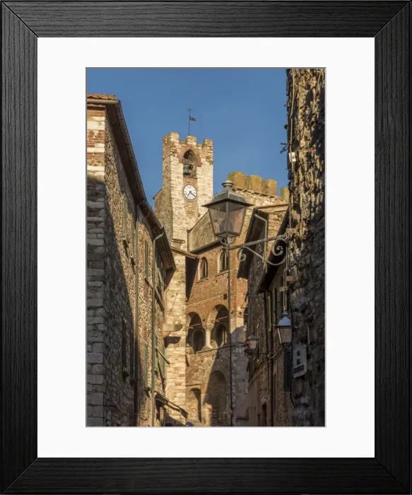Framed Print : Italy, Tuscany, Suvereto. Medieval town center with clock tower Framed Print : Italy, Tuscany, Suvereto. Medieval town center with clock tower