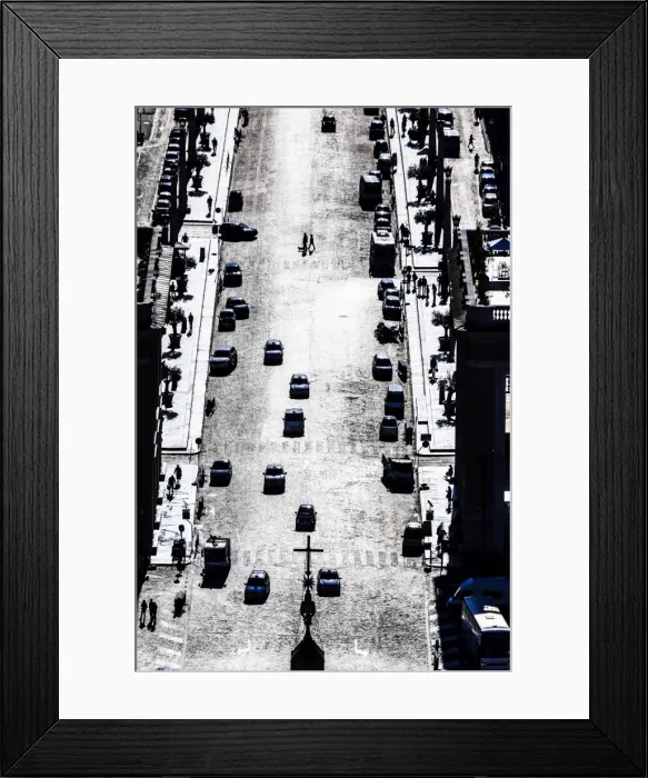 Framed Print : Italy, Rome, elevated view of St. Peter Basilica and Conciliazione street at sunrise Framed Print : Italy, Rome, elevated view of St. Peter Basilica and Conciliazione street at sunrise