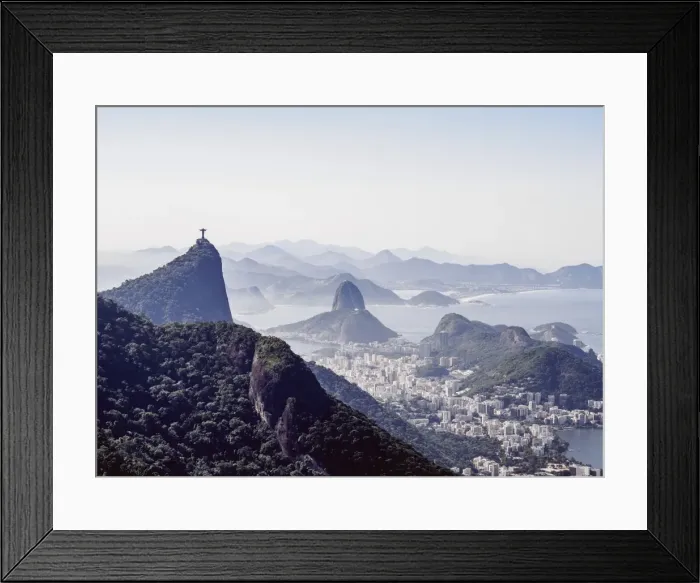 Framed Print : View towards Corcovado and Sugarloaf Mountains from Tijuca Forest National Park, Rio de Janeiro