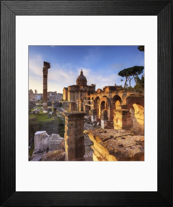 Framed Print : Italy, Rome, Colosseum and Roman Forum at sunrise Framed Print : Italy, Rome, Colosseum and Roman Forum at sunrise