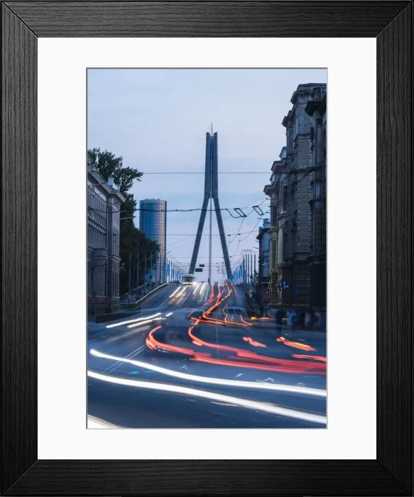 Framed Print : Vansu Tilts Bridge at twilight, Riga, Latvia, Baltic States, Europe Framed Print : Vansu Tilts Bridge at twilight, Riga, Latvia, Baltic States, Europe