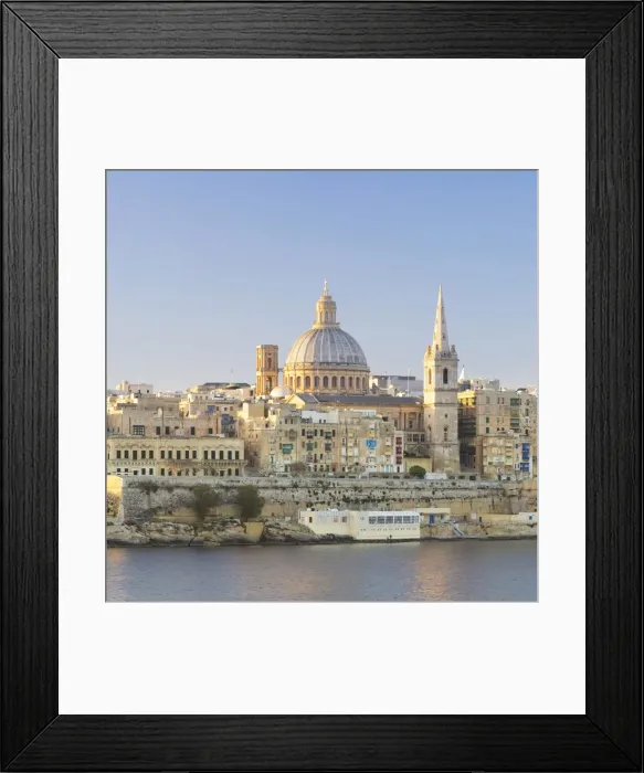 Framed Print : Malta, South Eastern Region, Valletta. The view from Sliema across Marsamxett Harbour Framed Print : Malta, South Eastern Region, Valletta. The view from Sliema across Marsamxett Harbour