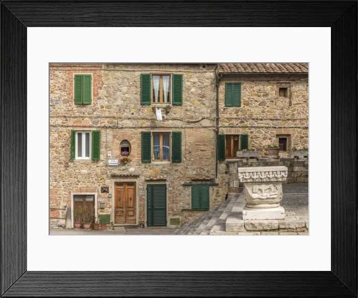 Framed Print : europe, Italy, Tuscany. a piazza in Monticiano Framed Print : europe, Italy, Tuscany. a piazza in Monticiano