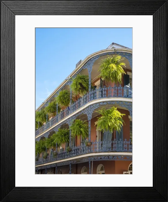 Framed Print : United States, Louisiana, New Orleans. French Quarter balconies on Royal Street Framed Print : United States, Louisiana, New Orleans. French Quarter balconies on Royal Street