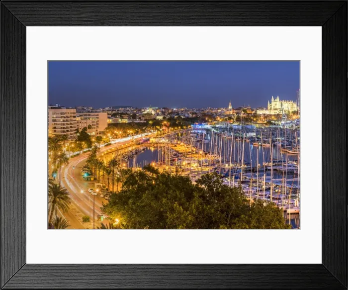 Framed Print : City skyline by night, Palma, Majorca, Balearic Islands, Spain Framed Print : City skyline by night, Palma, Majorca, Balearic Islands, Spain