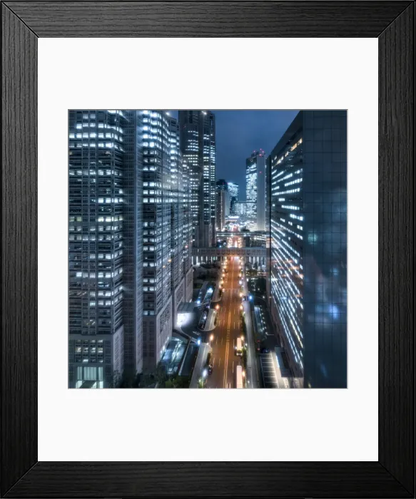 Framed Print : Shinjuku skyscraper district at night, Tokyo, Japan Framed Print : Shinjuku skyscraper district at night, Tokyo, Japan