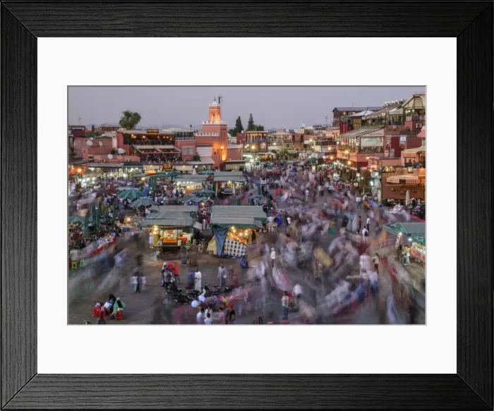 Framed Print : Africa, Morocco, Marrakech, Busy market of Jemaa el-Fnaa at dusk Framed Print : Africa, Morocco, Marrakech, Busy market of Jemaa el-Fnaa at dusk