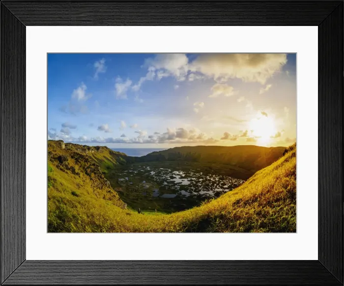 Framed Print : Crater of Rano Kau Volcano, Easter Island, Chile Framed Print : Crater of Rano Kau Volcano, Easter Island, Chile