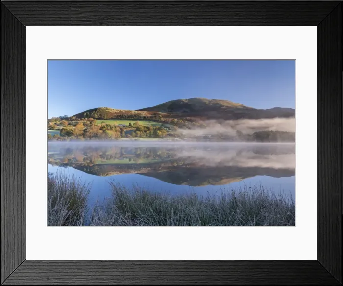 Framed Print : Autumnal reflections on a frosty morning at Loweswater in the Lake District National Park Framed Print : Autumnal reflections on a frosty morning at Loweswater in the Lake District National Park