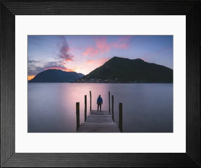 Framed Print : Iseo lake at sunset, Brescia province, Lombardy district, Italy, Europe Framed Print : Iseo lake at sunset, Brescia province, Lombardy district, Italy, Europe