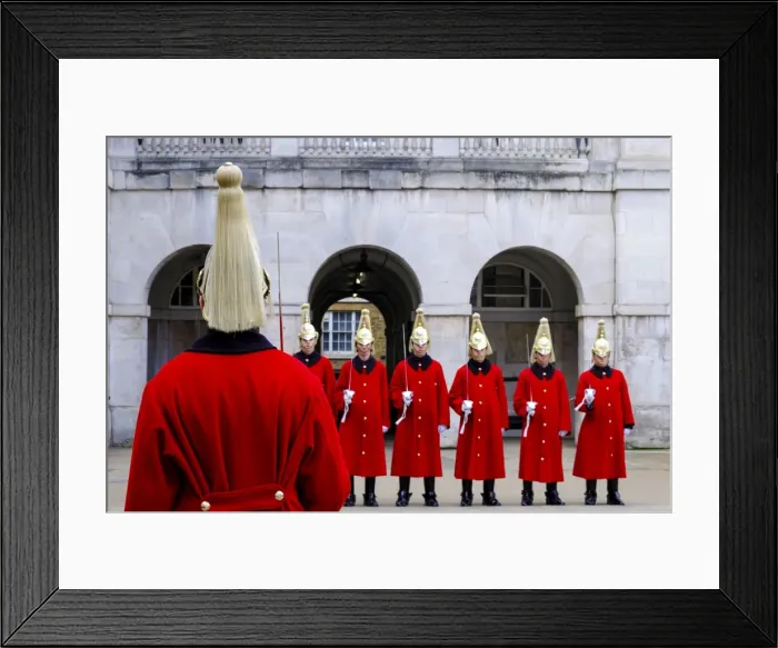Framed Print : Europe, Great Britain, England, London, Lifeguards at the changing of the guard