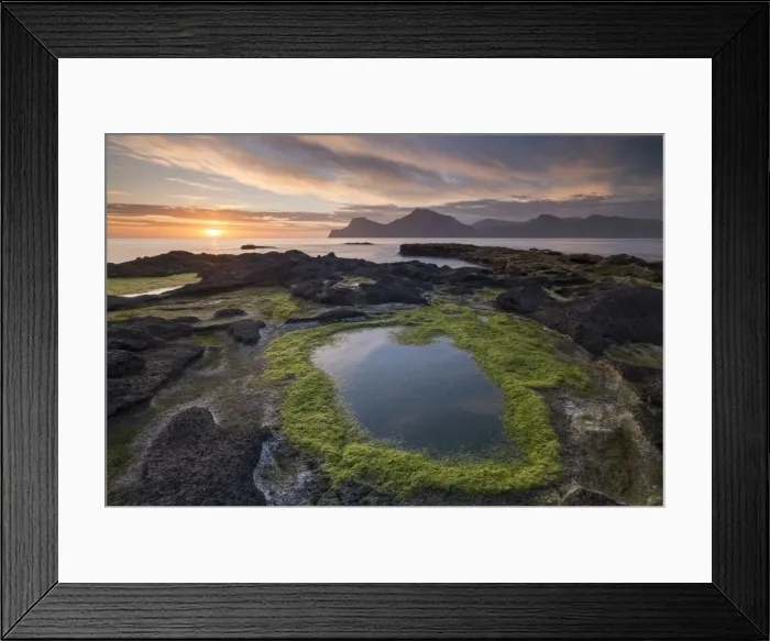 Framed Print : Sunrise at Gjogv on the longest day of the year, Eysturoy, Faroe Islands, Denmark Framed Print : Sunrise at Gjogv on the longest day of the year, Eysturoy, Faroe Islands, Denmark