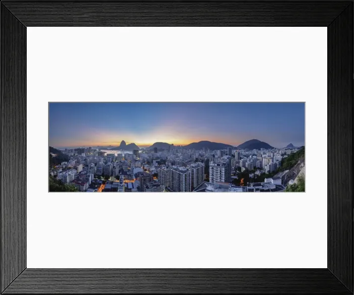 Framed Print : View over Botafogo towards the Sugarloaf Mountain at dawn, Rio de Janeiro, Brazil