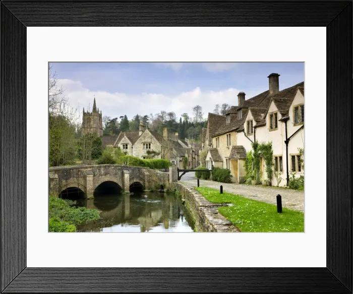 Framed Print : Picturesque Cotswolds village of Castle Combe, Wiltshire, England. Spring (April) 2009 Framed Print : Picturesque Cotswolds village of Castle Combe, Wiltshire, England. Spring (April) 2009