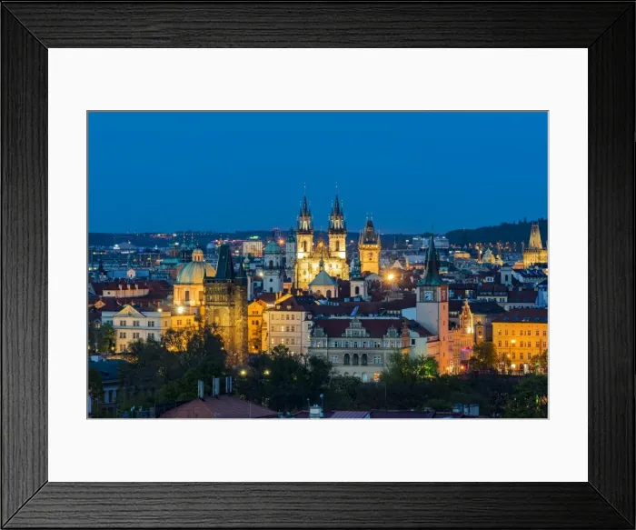 Framed Print : Old town skyline by night, Prague, Bohemia, Czech Republic Framed Print : Old town skyline by night, Prague, Bohemia, Czech Republic