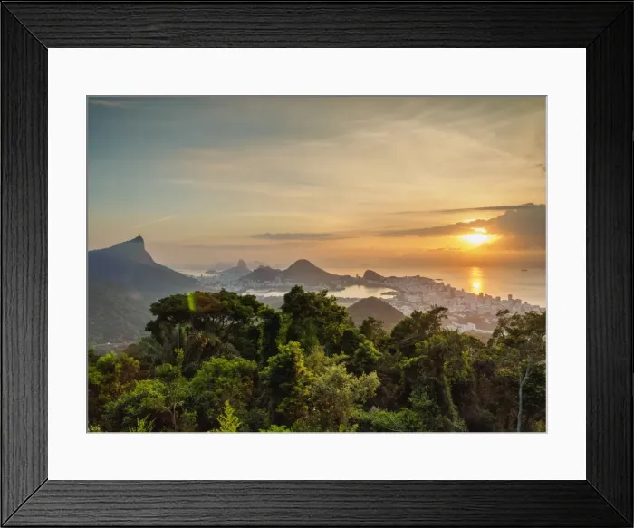 Framed Print : Cityscape from Vista Chinesa at sunrise, Rio de Janeiro, Brazil Framed Print : Cityscape from Vista Chinesa at sunrise, Rio de Janeiro, Brazil