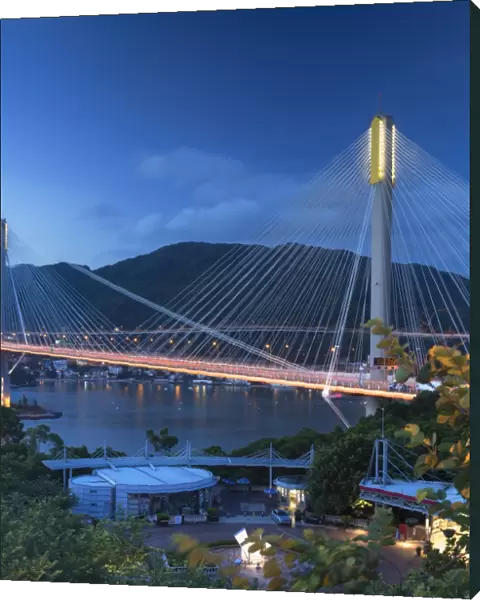 Ting Kau Bridge at dusk, Tsing Yi, Hong Kong, China