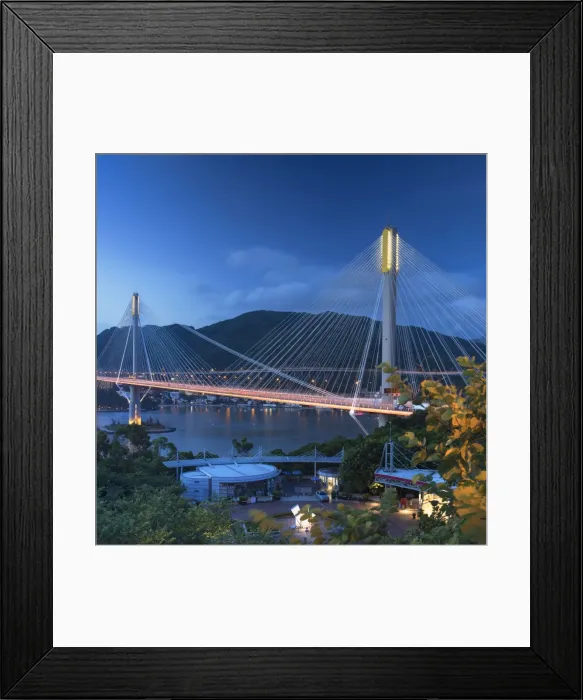 Framed Print : Ting Kau Bridge at dusk, Tsing Yi, Hong Kong, China Framed Print : Ting Kau Bridge at dusk, Tsing Yi, Hong Kong, China