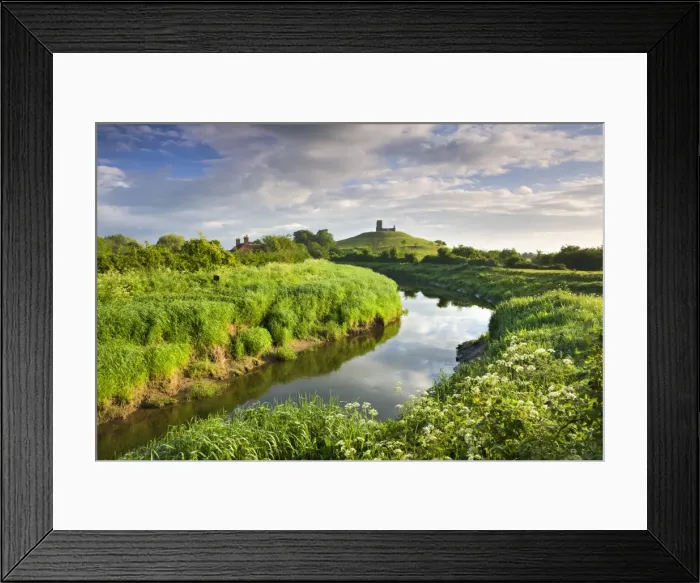 Framed Print : Ruins of St Michaels Church on Burrow Mump, Burrowbridge, Somerset, England. Spring