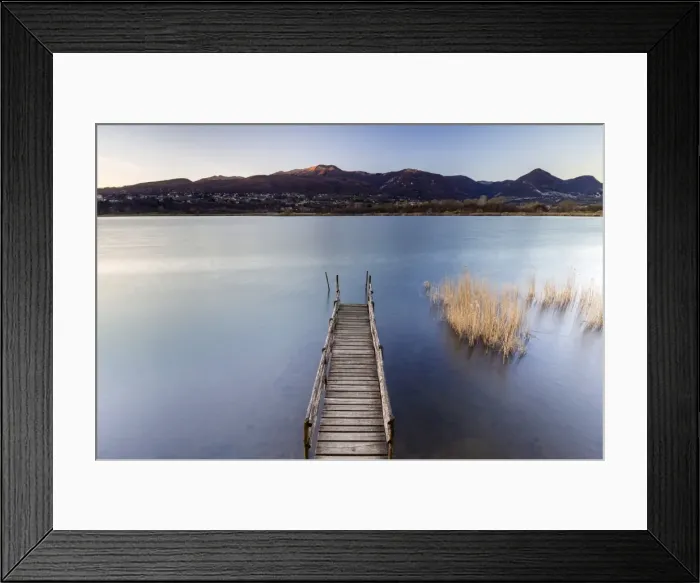 Framed Print : Windy sunset on Lago di Alserio, Monguzzo, Como district, Lombardy, Italy