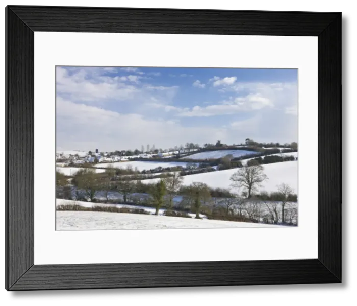Framed Print : Mid Devon village of Morchard Bishop covered in snow. Winter (February) 2009 Framed Print : Mid Devon village of Morchard Bishop covered in snow. Winter (February) 2009