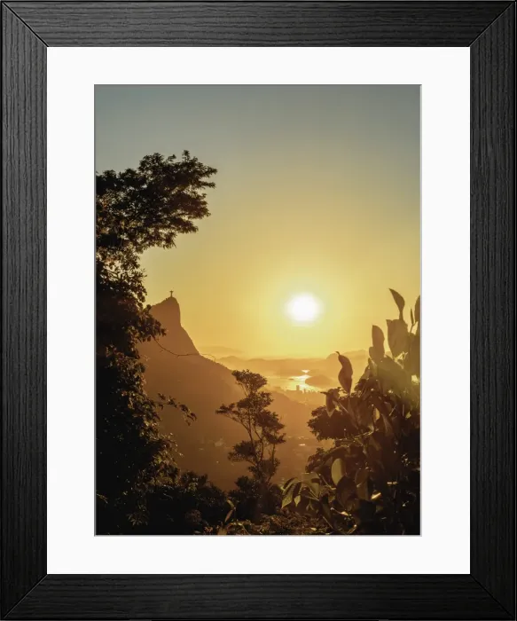 Framed Print : Corcovado Mountain seen from Vista Chinesa at sunrise, Rio de Janeiro, Brazil Framed Print : Corcovado Mountain seen from Vista Chinesa at sunrise, Rio de Janeiro, Brazil