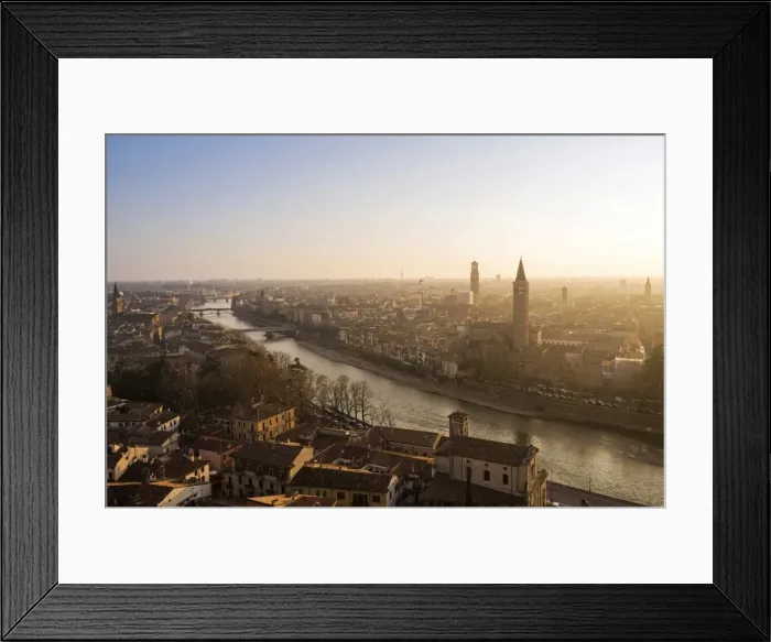 Framed Print : Verona, Veneto, Italy. Panoramic view of Verona from Piazzale Castel San Pietro Framed Print : Verona, Veneto, Italy. Panoramic view of Verona from Piazzale Castel San Pietro