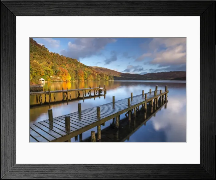 Framed Print : Jetties on Ulswater lake in the Lake District, Cumbria, England. Autumn (November) 2016 Framed Print : Jetties on Ulswater lake in the Lake District, Cumbria, England. Autumn (November) 2016