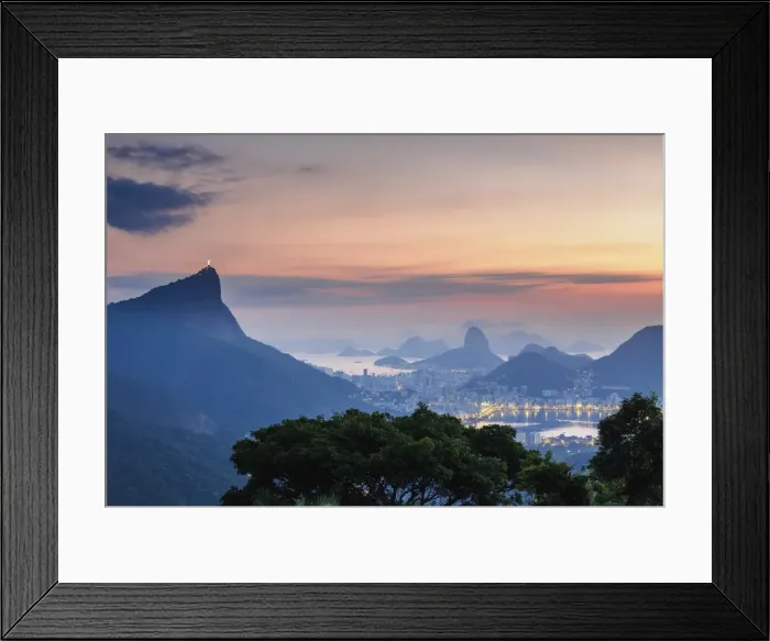 Framed Print : Cityscape from Vista Chinesa at dawn, Rio de Janeiro, Brazil