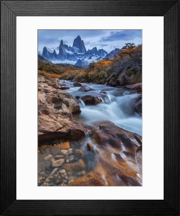 Framed Print : South America, Argentina, Patagonia, Los Glaciares National Park and Mount Fitz Roy