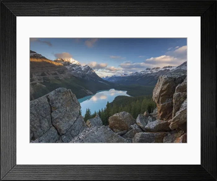 Framed Print : Early morning vista of Peyto Lake in the Canadian Rockies, Banff National Park, Alberta, Canada Framed Print : Early morning vista of Peyto Lake in the Canadian Rockies, Banff National Park, Alberta, Canada