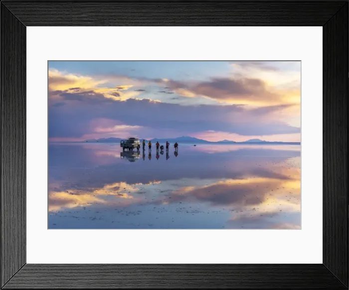 Framed Print : South America, Andes, Altiplano, Bolivia, Salar de Uyuni at sunset Framed Print : South America, Andes, Altiplano, Bolivia, Salar de Uyuni at sunset