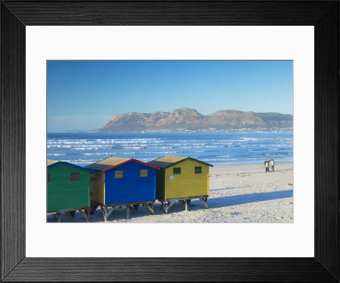 Framed Print : Beach huts on Muizenburg beach, Cape Town, Western Cape, South Africa Framed Print : Beach huts on Muizenburg beach, Cape Town, Western Cape, South Africa
