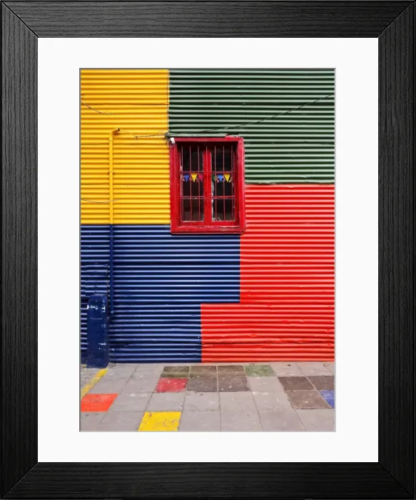 Framed Print : Argentina, Buenos Aires, Typical Colourful Wall of a house in La Boca Neighbourhood Framed Print : Argentina, Buenos Aires, Typical Colourful Wall of a house in La Boca Neighbourhood